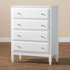 Baxton Studio Naomi and Transitional White Finished Wood 4-Drawer Bedroom Chest 168-10824